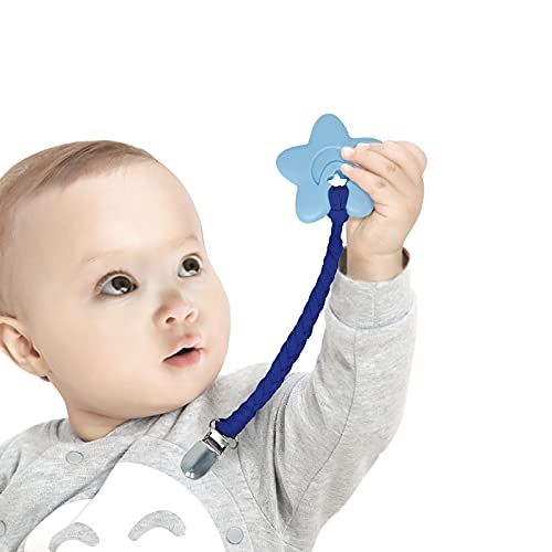 Habadeer Baby Pacifier Clips for Girls and Boys 4 Pack,100% Handmade Braided,Universal All Pacifiers