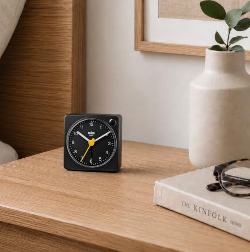 Braun Classic Travel Analogue Alarm Clock with Snooze and Light, Compact Size, Quiet Quartz Movement, Crescendo Beep Alarm in Black, Model BC02XB. by Braun - Image 5