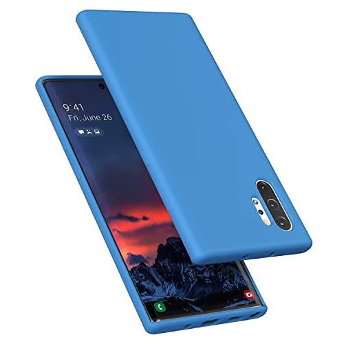 Coque Samsung Note 10 Plus silicone liquide bleu Miami antichoc pour Note 10+ 6.8