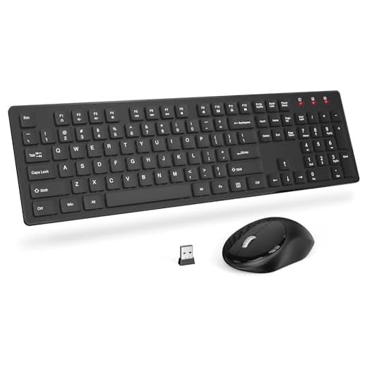 Wireless Keyboard and Mouse, Trueque Silent 2.4GHz Cordless Full Size USB Keyboard Mouse Combo, Long Battery Life, Lag-Free Wireless for Computer, Laptop, PC, Windows, Mac, Chrome OS (Black)
