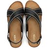 UBFEN Womens Flat Sandals Arch Support Open Toe Adjustable Slingback Cross Strap Dressy Casual Comfortable Summer Shoes