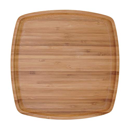 Bamboomn 10" X 10" Bamboo Ecoware Reusable Dinnerware Square Plates For Catered Events, Holidays, Or Home Use Supplies, 4 Pcs #TOP19