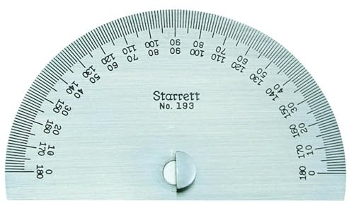 Protractor de acero Starrett 193 de 0 a 180 grados para evitar errores de corte