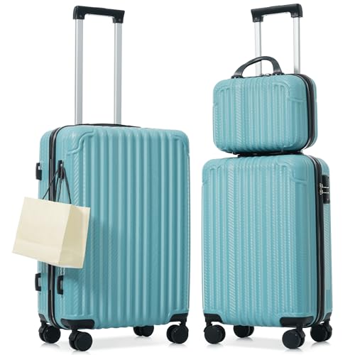 Set 3 Piece, Hardshell Abs Suitcases With Spinner Wheels Tsa Lock, Lightweight Durable Travel Luggage, 20" Carry-on 24" Checked, 12/20/24