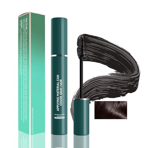 2-in-1 Semi-Permanent Hair Color Stick & Beard Dye Pen – Waterproof Sweat-Proof Root Touch Up Stick for Grey Hair, Quick Easy Root Coverage, Smudge-Free Beard and Sideburn Color (Dark Brown)