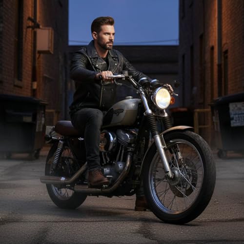 Image of Milwaukee Leather SFM1885 Men's Black Leather Fashion Jacket with Piping Design