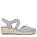 LifeStride Womens Kimball Espadrille Wedge Sandal Cloudy Grey 8.5 W
