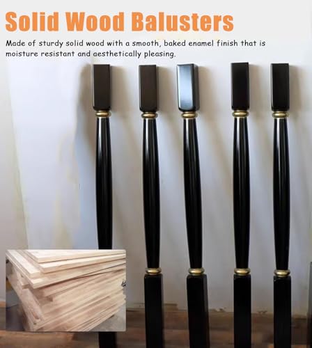 Barandilla de madera para escalera con balaustres modernos de alta gama 5
