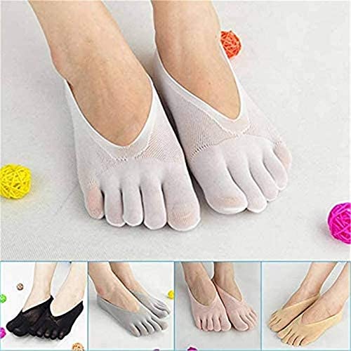 Evuru Orthopedic Compression Toe Socks, No Show Toe Socks, Full Toe Yoga Socks, Bunion Relief Socks, Orthopedic Toe Compression Sock, No Show Low Cut Five Finger Socks,B #TOP1