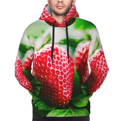 Sweat à capuche homme imprimé fraise vêtement décontracté - 3