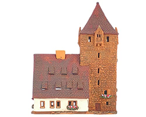 Midene Ceramic Art Tealight Candle Holder Room Decoration Handcrafted Collectible Miniature Aroma Light House Schuldturm Tower In Nurnberg, Germany C346 #TOP3