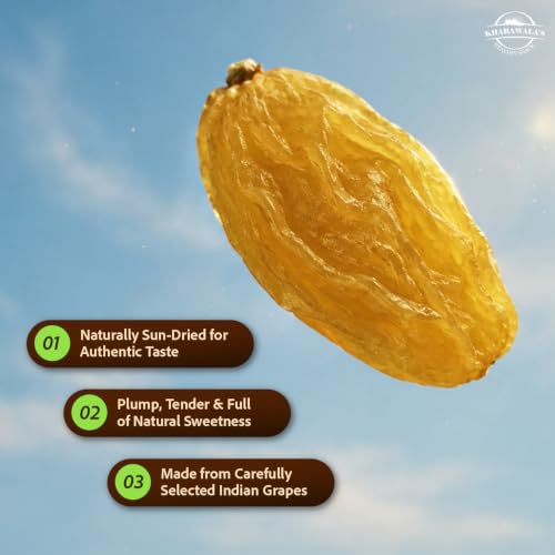 Image of KHARAWALA'S Premium Dried Indian Raisins - Pack of 3 (250gm Each) | Dry Fruits- Indian Kishmish | Rich In Nutiritons