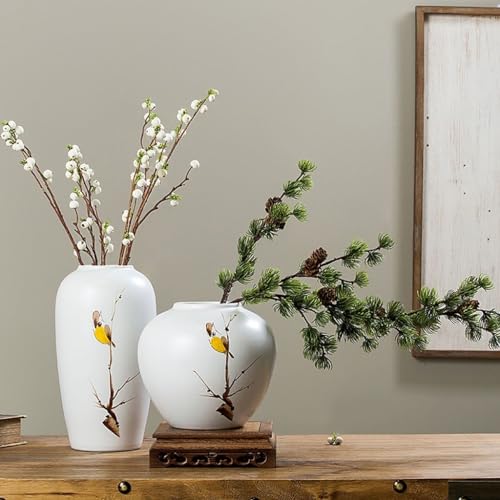 Vase en céramique blanche rétro avec pie en porcelaine faite main - 8
