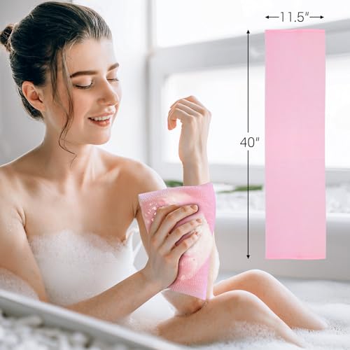 Yiclick Peeling Waschlappen,Rückenschrubber Rückenbürste, Luffa Schwamm, Duschschwamm, Peeling Schwamm, Badeschwamm Duschschwamm, Peelinghandschuh, Body Scrubber Loofah Sponge
