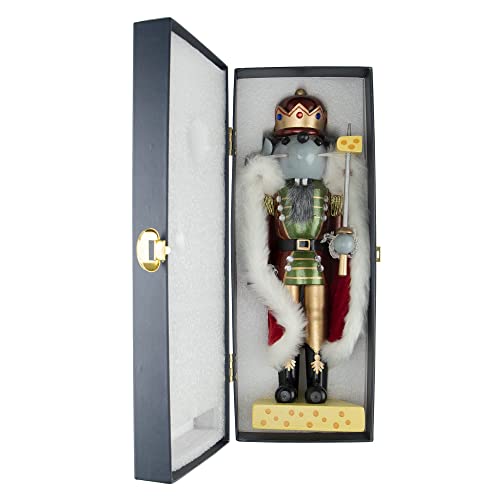 image for Clever Creations Platinum Mouse King 14 Inch Traditional Wooden Nutcra