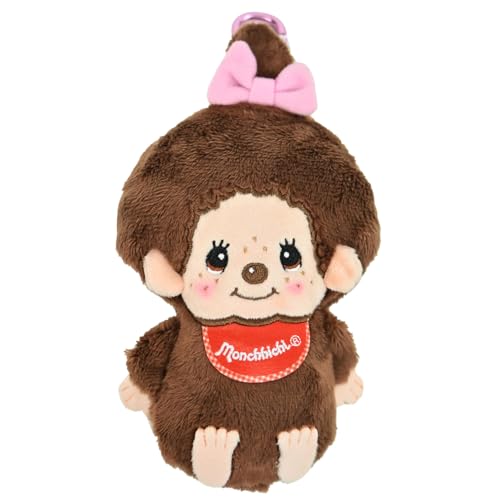 モンチッチ カラビナ付き マスコットポーチ バッグに付ける ふわふわ もこもこ かわいい キャラクター 小物ポーチ 小物入れ ぬいぐるみ MC-0012GL モンチッチちゃん
