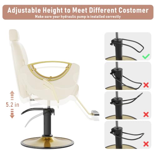 Image of LOUVIXA Barber Chair, Salon Chair for Hair Stylist, Height Adjustable Hydraulic Hair Reclining Salon Chairs, 360 Degrees Rotation, Multi-Function Shampoo Chair for Barbershop (White)