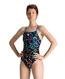 ARENA Damen Bañador 1P Multicolour Webs Swim Pro Trainingsanzug, türkis/Mehrfarbig, 36