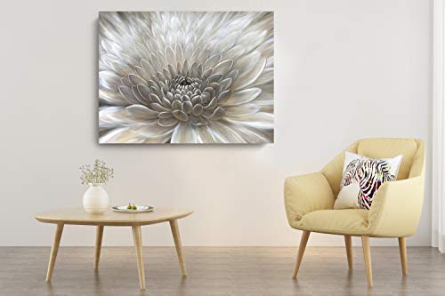 Image of Yihui Arts Wall Art Botanical Pictures White Flowers Oil Painting Floral Artwork on Wrapped Canvas for Living Room Decoration
