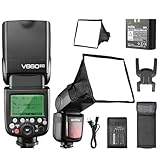 Godox V860II-C V860IIC TTL Flash for Canon, GN60, HSS 1/8000s, 2.4G Wireless Speedlite, Li-ion Battery (650 Shots), External On-Camera Flash with Diffuser Kit