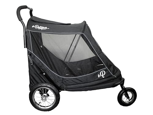 Apollo 3-in-1 Haustier-Kinderwagen | Hundewagen | Leichte abnehmbare klappbare tragbare Haustiertrage Tasche Jogger für mittelgroße und große Hunde und Katzen, Schwarz