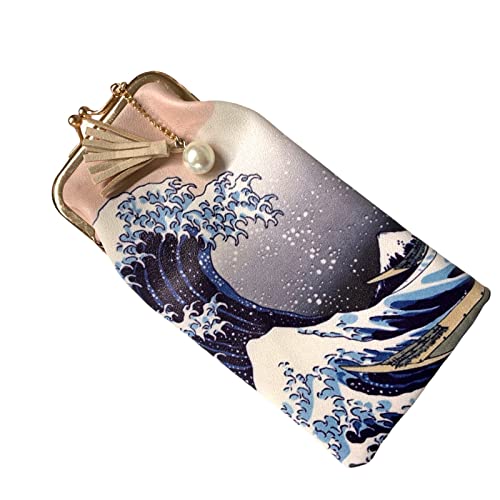 Image of Value Arts The Great Wave Eyeglass Case Pouch, 7 Inches Long