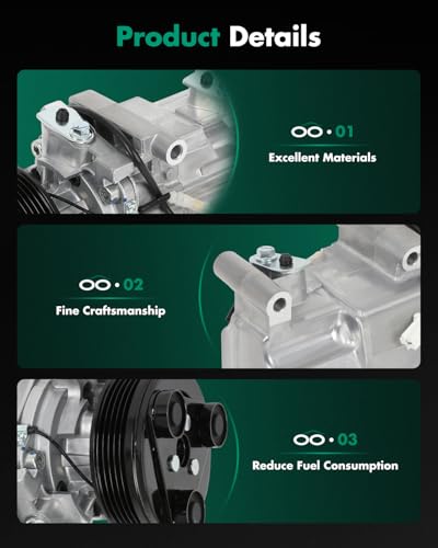 Image of SCITOO AC Compressor for Mazda for 3 2.0L 2.3L 2004-2009 | Fast Cooling, Ultra Low Noise (≤72 dB)Air Conditioner Compressor with Clutch, Easy Installation, 1010759 1110759 1210759
