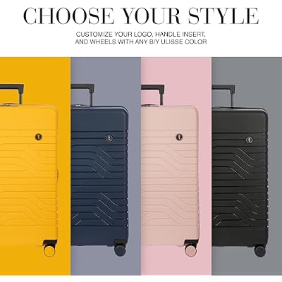 Bric's B|Y Ulisse Checked Luggage with Spinner Wheels Expandable Lightweighted Hard Shell Suitcase, TSA Combination Lock - Removeable Wash Bag Included - 28 Inch, Mango
