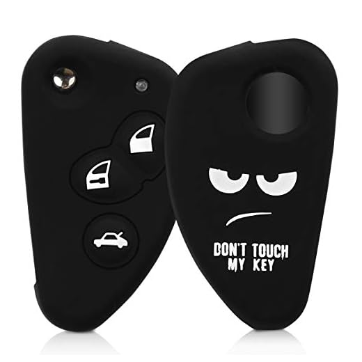 kwmobile Funda para Llave Plegable de 3 Botones para Coche Alfa Romeo - Carcasa Protectora Suave de Silicona - Case de Mando de Auto con diseño Don't Touch my Key
