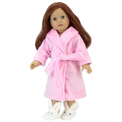 Sophia'S SH-RB2 18 Inch Doll Light Pink Terry Cloth Robe And White Fuzzy Bunny Slippers thumb #1