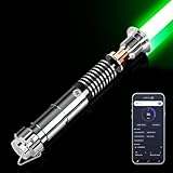 Smooth Swing Luke V3.0 Lichtschwerter, Bewegungssteuerung Lichtschwert mit RGB 16 Farben | 16 Sound Fonts Metallgriff Lightsaber FX Schwert für Erwachsene Geschenk, USB-C Aufladung