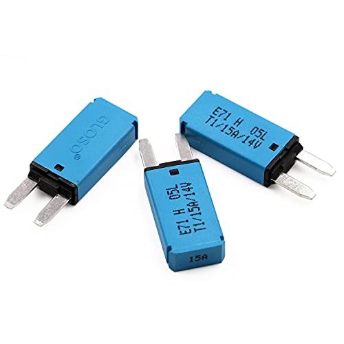 15A 12V Auto Reset Mini Fuse Circuit Breaker Low Profile, UL Certified, 15 Amp ATM Blade Fuses Breakers Self Resetting 12 Volt DC for Car, Automotive, RV, Truck, Solar, Boat, Marine, 3-Pack
