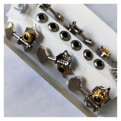 Chevilles de réglage guitare anti glissement mécaniques nickel argent 3L+3R - 2