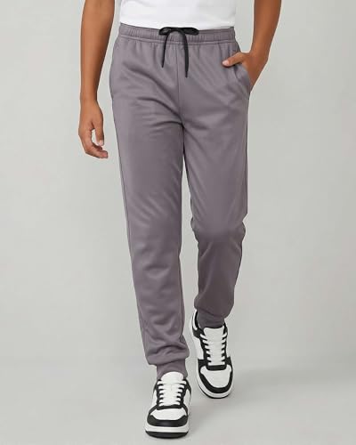 Image of Real Essentials 3 Pack: Boys' Athletic Jogger Sweatpants - Kids Teens Youth Active Sports Pants with Pockets (Sizes 5-18)