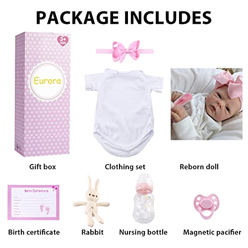 EURORA Muñeca Bebé Silicone 18 pulgadas Sweet Girl miniatura 3