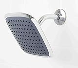 Home Basics Jumbo Shower Head Square 7.5 inches Adjustable Heavy-Duty Rainfall Square Bathroom Shower Head, Full Body Coverage, Easy to Install and Clean