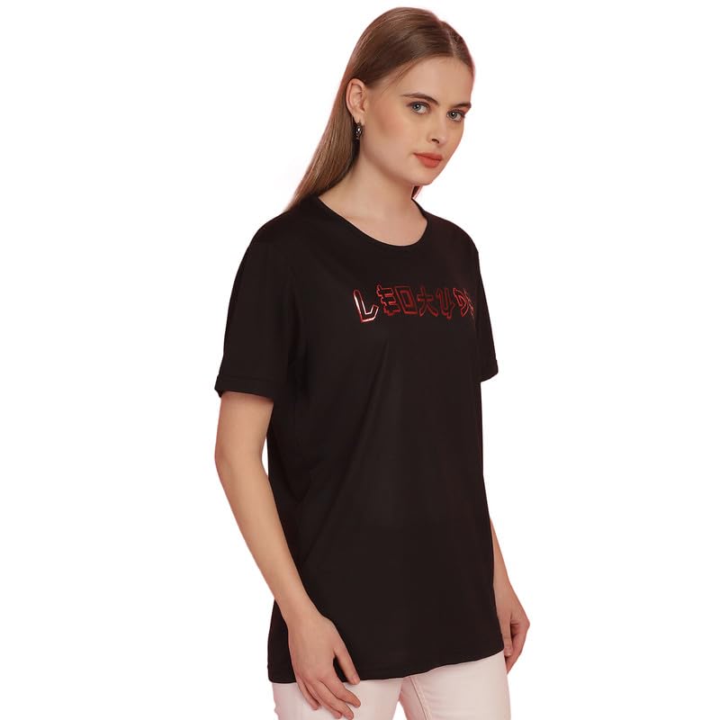 Image of Round Neck Cotton Printed Women Regular Fit Tshirt-P1950