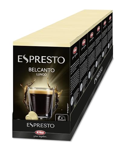 ESPRESTO Kaffeekapseln Belcanto Lungo kompatibel mit K-fee & ALDI EXPRESSI* ausgewogen & mild RFA zertifiziert 96 Kapseln