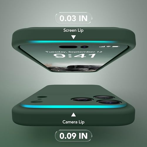 Image of Magnetic for iPhone 17 Pro Case, Compatible with MagSafe, [Full Camera Protection][Screen Protector] Silicone Shockproof Protective Phone Case for iPhone 17 Pro 6.3 inch, Alpine Green