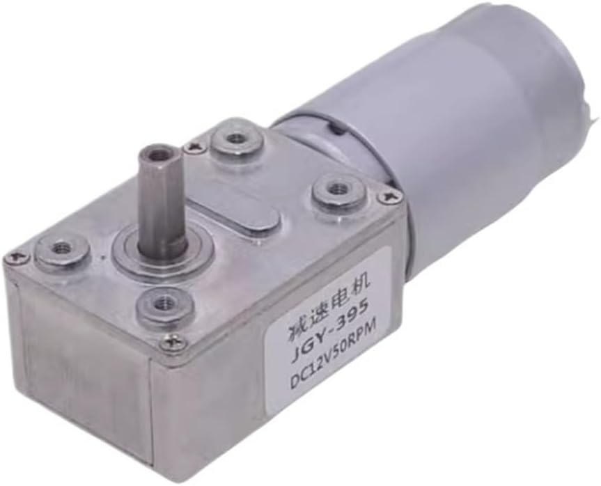 12V24V JGY-395 DC Worm Gear Motor Metal Gear Self-Locking Large Speed Regulation DIY Model Toy Electric Home Appliances(12v128rpm)