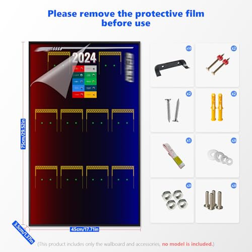 Image of Display Wall Board for Lego Speed Champions 10-in-1 F1 Car 77242-77251.75 x 45 cm Display Board for Lego 66802 Car Wall Mount (Models Not Included)