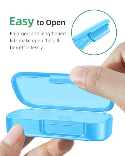 Image of PULIV Weekly Pill Organizer with Large Capacity, Dual Protection Pill Box 7 Day, Arthritis Friendly Pill Case Easy to Open, Medicine Organizer for Vitamins, Medications, Fish Oils, Supplements (Blue)