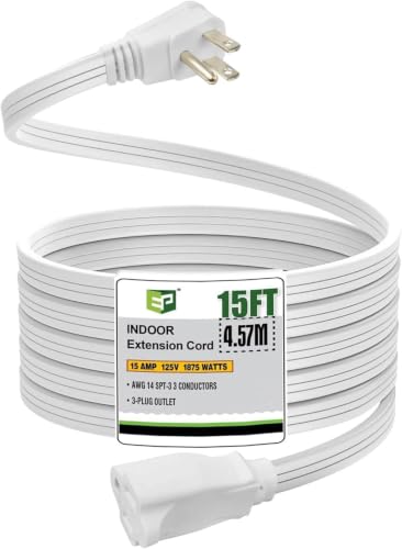 EP 15 Ft Heavy Duty White Extension Cord