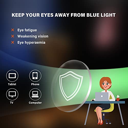 Yuwao Óculos anti-luz azul Computador/Leitura/Jogos/TV/Telefones Óculos Ultravioleta Raios Filtro Le