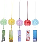 Kichvoe 10pcs Japanese Style Chime Glass Wind Bell Good Luck Handmade Pendant Ornaments for Home Party Decoration Wedding Birthday Gift