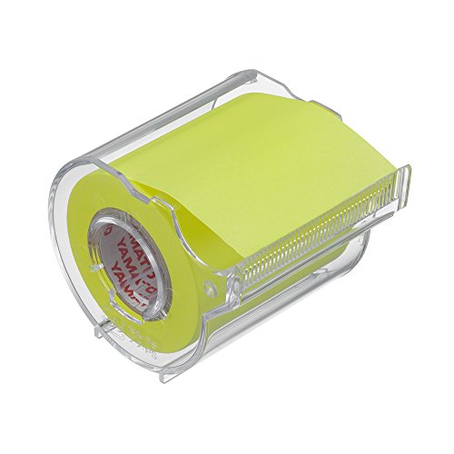 Image of Yamato Memoc Roll Tape, Self-Stick Memo Paper Tape, with Tape Dispenser, 50mm x 10m, Lemon, 1 ea. (RK-50CH-LE)