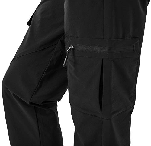 Rdruko Women'S Hiking Cargo Pants Lightweight Water-Resistant Quick Dry Upf 50+ Travel Work Pants Zipper Pockets Black Large thumb #5