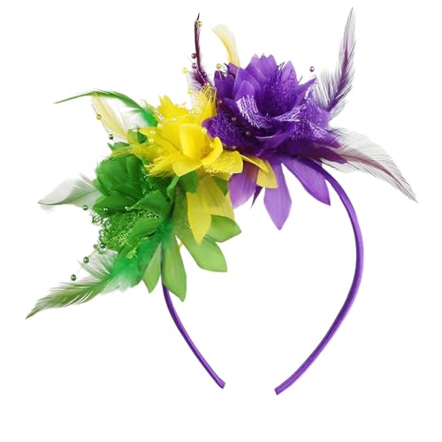 ROKZELT Bandeau Plumes de Fleur Artificielle, Années 1920 Fascinateur Plumes pour Femmes, Vintage Serre Tete Rouge, 1920S Accessoires Cheveux pour Cocktail...
