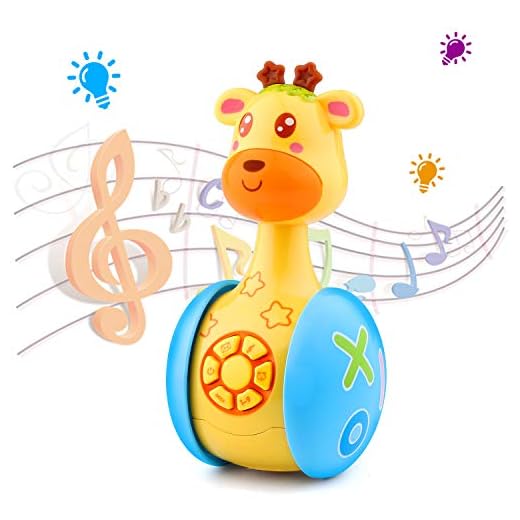 Tinabless Giraffe Baby Toy with Music and LED Light Up for Infants, Toddler Interactive Learning Development, Awesome for Boys & Girls