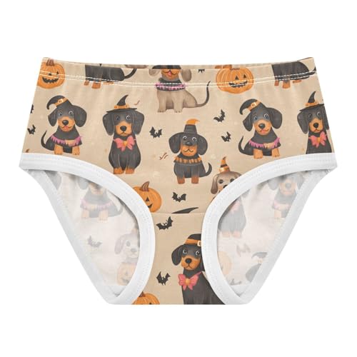 Girls Underwear Soft Cotton Halloween Dachshund Dogs Kids Panties in Sizes 2/3t, 4t, 5t, 6 and 8
